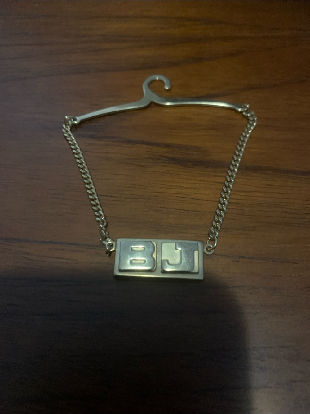 Vintage Gold Monogrammed B J Tie Chain